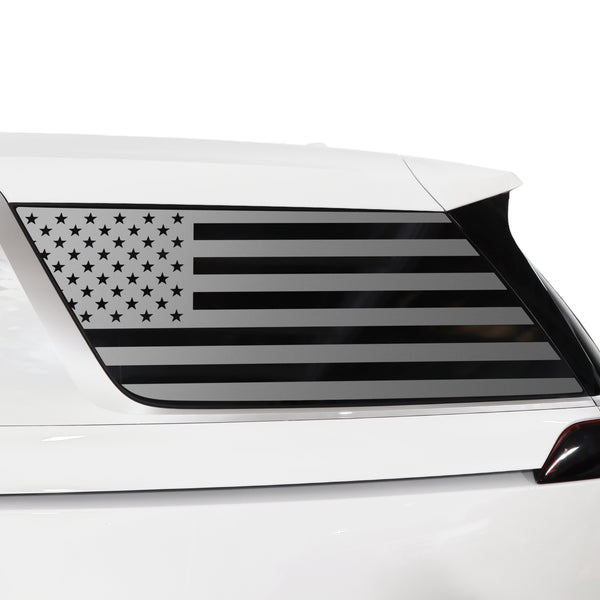 American Flag Quarter Window Decal for KIA Carnival 2022-2026 – Precut Matte Black Vinyl