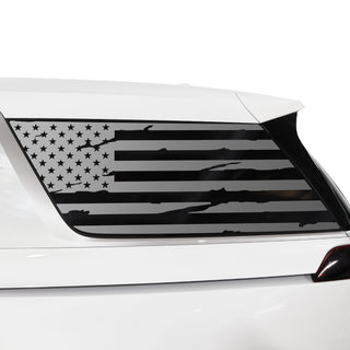 Buy distressed-black Quarter Window American Flag Vinyl Decal Stickers Fits Kia Carnival 2022-2025