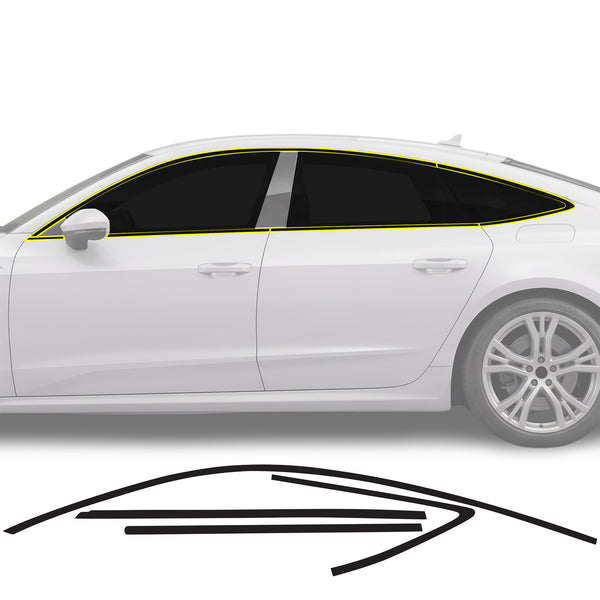 Audi A7 & S7 Sportback 2019-2026 Blackout Chrome Delete Kit - Precut Gloss Black Vinyl Overlays