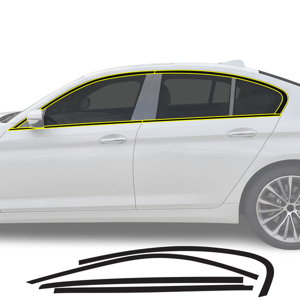 BMW 5 Series 2018-2023 Blackout Chrome Delete Kit – Precut Gloss Black Vinyl Overlays