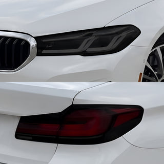 BMW 5 Series 2021–2023 Dark Smoke Headlight & Taillight Tint Kit – Precut Vinyl Lens Overlays