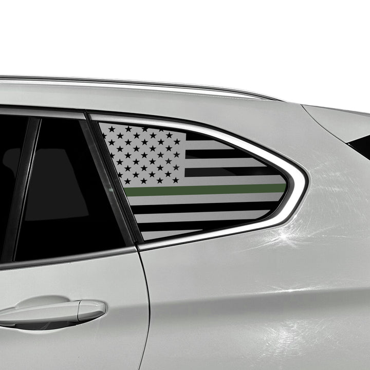 Fits BMW X1 2016 - 2022Quarter Window American Flag Vinyl Decal Stickers - Bogar Tech Designs