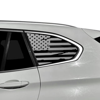 Buy distressed-black Fits BMW X1 2016-2022 Quarter Window American Flag Vinyl Decal Stickers