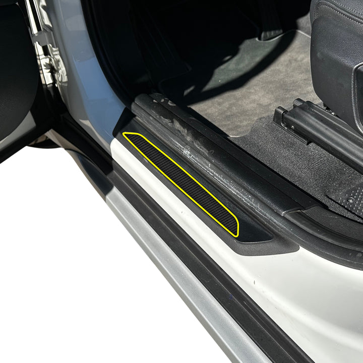 Fits BMW X1 2020 - 2022 Precut Door Sill Premium Paint Protection Film PPF Decal Film Kit, Gloss Black Carbon Fiber - Bogar Tech Designs