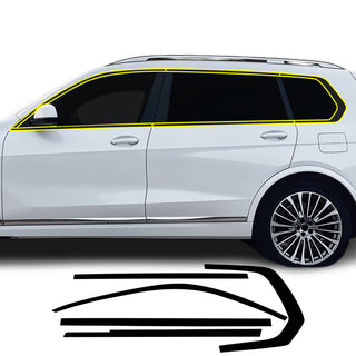 BMW X7 2019-2026 Blackout Chrome Delete Kit – Precut Gloss Black Vinyl Overlays