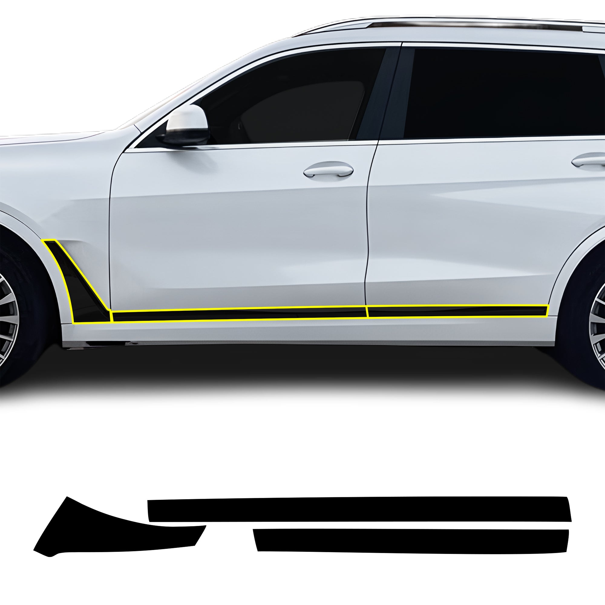 BMW X7 2019-2026 Blackout Chrome Delete Kit – Precut Gloss Black Vinyl Overlays