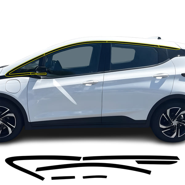 Chevrolet Bolt EV Bolt 2022-2023 Window Trim Blackout Chrome Delete Kit - Precut Gloss Black Vinyl Overlays
