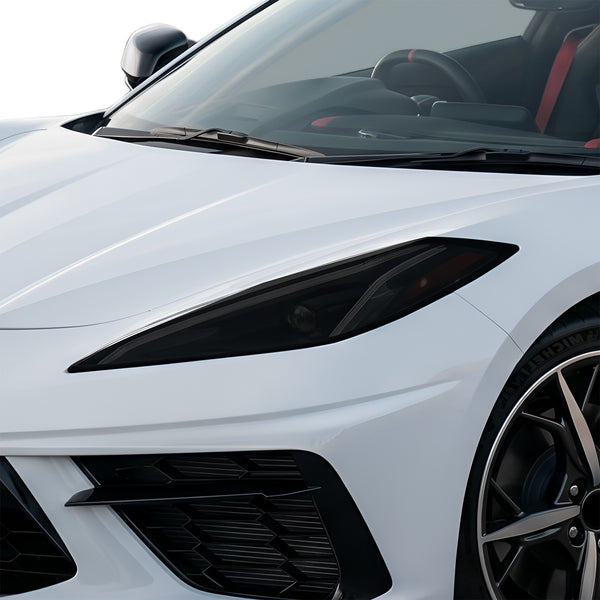 Chevrolet Corvette C8 2020–2026 Dark Smoke Headlight & Taillight Tint Kit – Precut Vinyl Lens Overlays