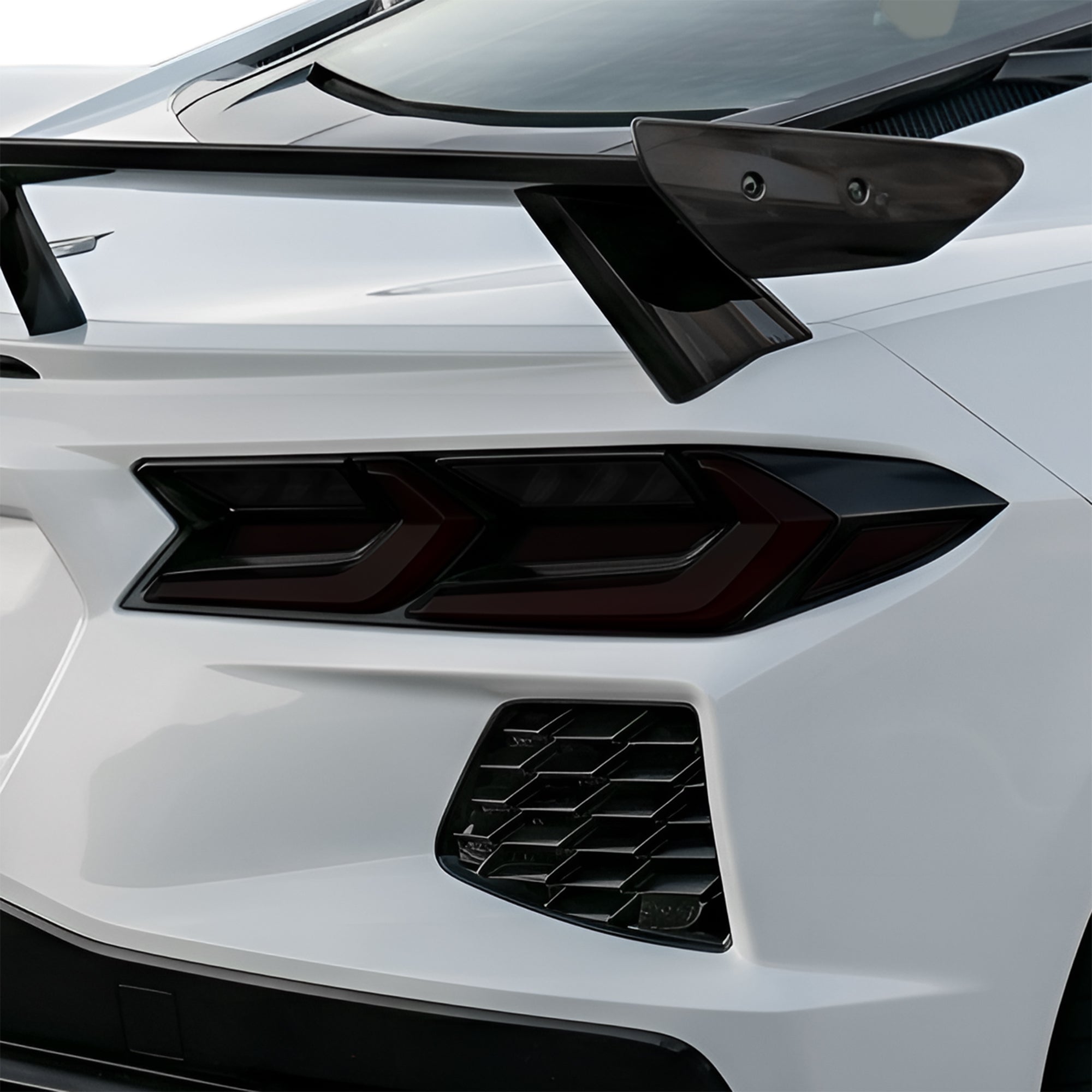 Chevrolet Corvette C8 2020–2026 Dark Smoke Headlight & Taillight Tint Kit – Precut Vinyl Lens Overlays