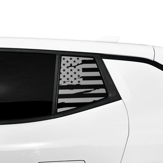 Buy distressed-black Fits Chevrolet Equinox EV 2024+ Quarter Window American Flag Vinyl Decal Stickers