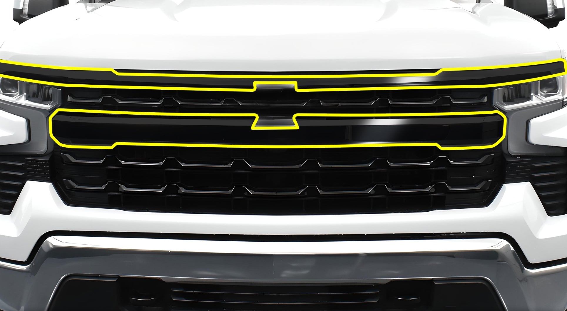Vinyl Chrome Delete Front Grille Blackout Decal Stickers Overlay Film Fits Chevy Silverado 1500 2022 - 2025 - Bogar Tech Designs