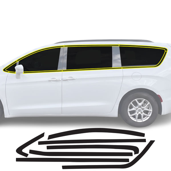 Chrysler Pacifica 2017-2026 Blackout Chrome Delete Kit – Precut Gloss Black Vinyl Overlays