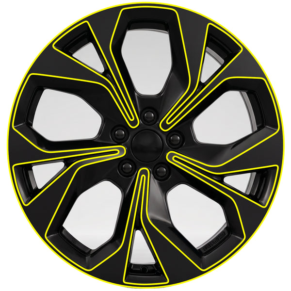Ford Mustang Mach-E 2021-2026 Wheels Blackout Chrome Delete Kit – Precut Gloss Black Vinyl Overlays