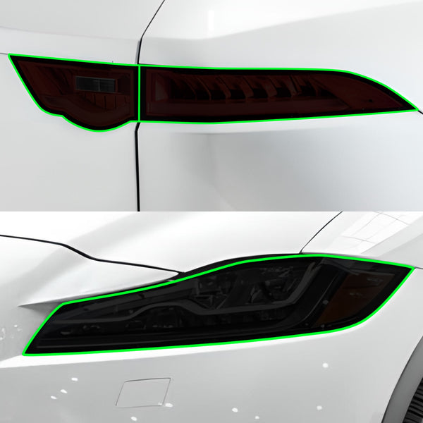 Jaguar F-Pace 2017–2026 Dark Smoke Headlight & Taillight Tint Kit – Precut Vinyl Lens Overlays