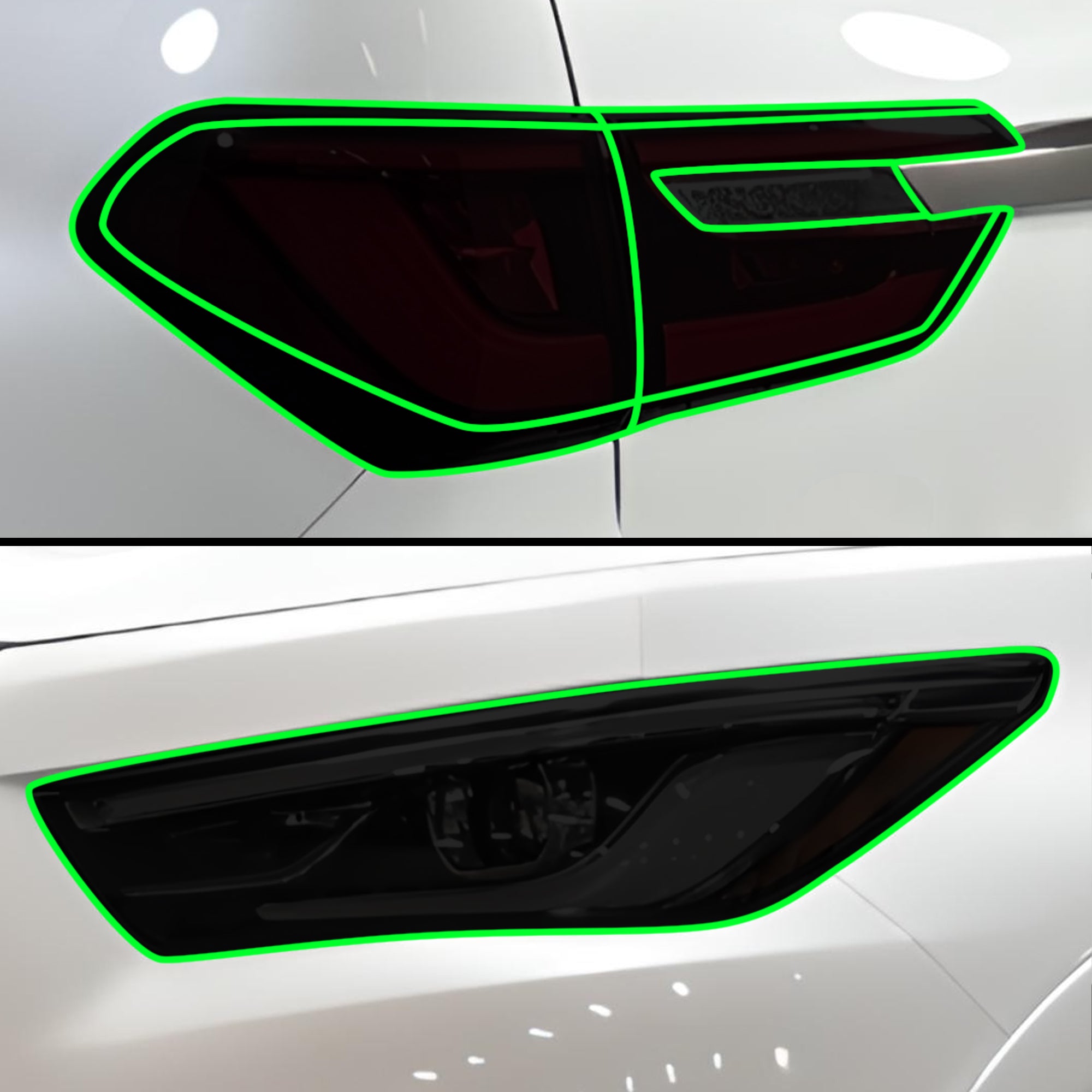 Full Headlight Taillight Precut Smoked PPF Tint Kit Film Overlay Fits Infiniti QX80 2018 - 2024 - Bogar Tech Designs
