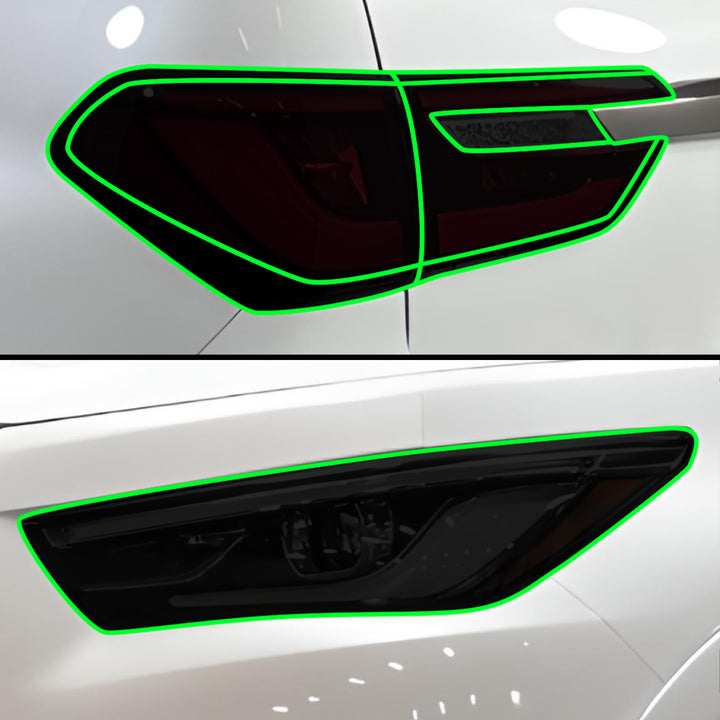 Full Headlight Taillight Precut Smoked PPF Tint Kit Film Overlay Fits Infiniti QX80 2018 - 2024 - Bogar Tech Designs