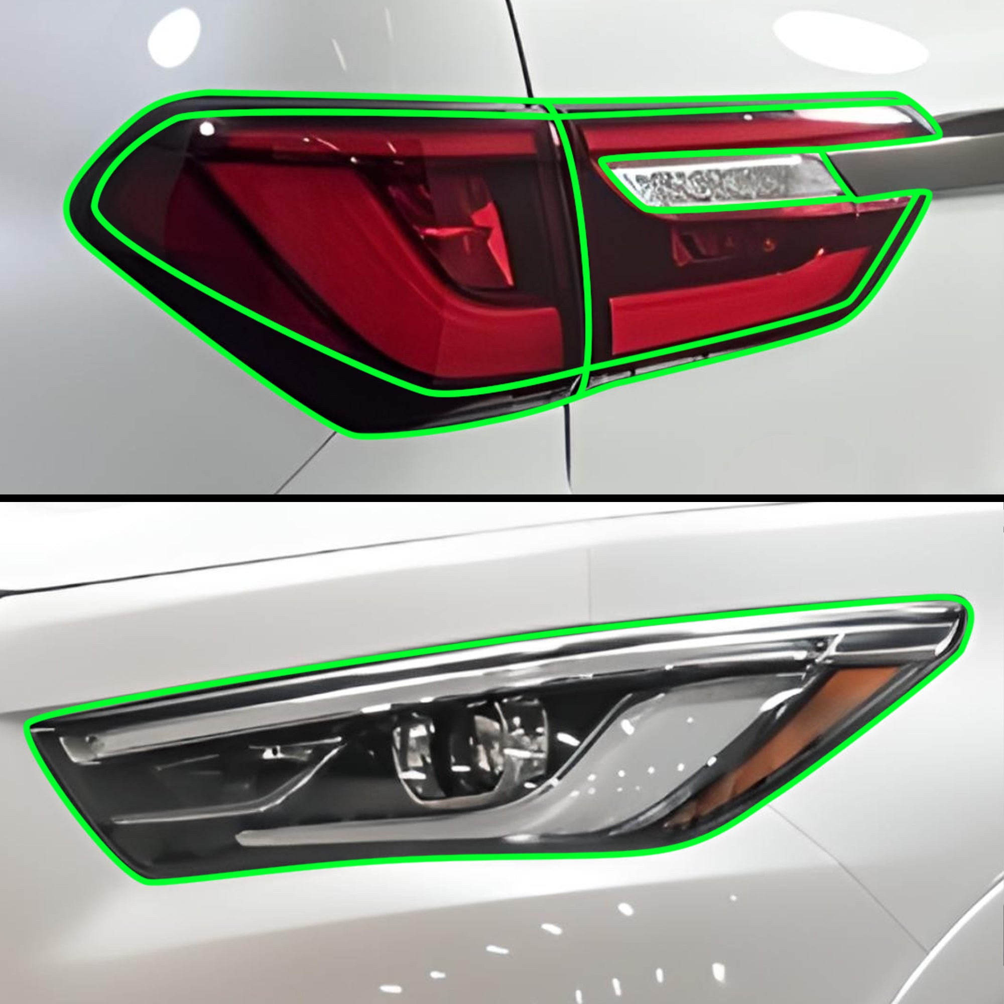 Full Headlight Taillight Precut Smoked PPF Tint Kit Film Overlay Fits Infiniti QX80 2018 - 2024 - Bogar Tech Designs