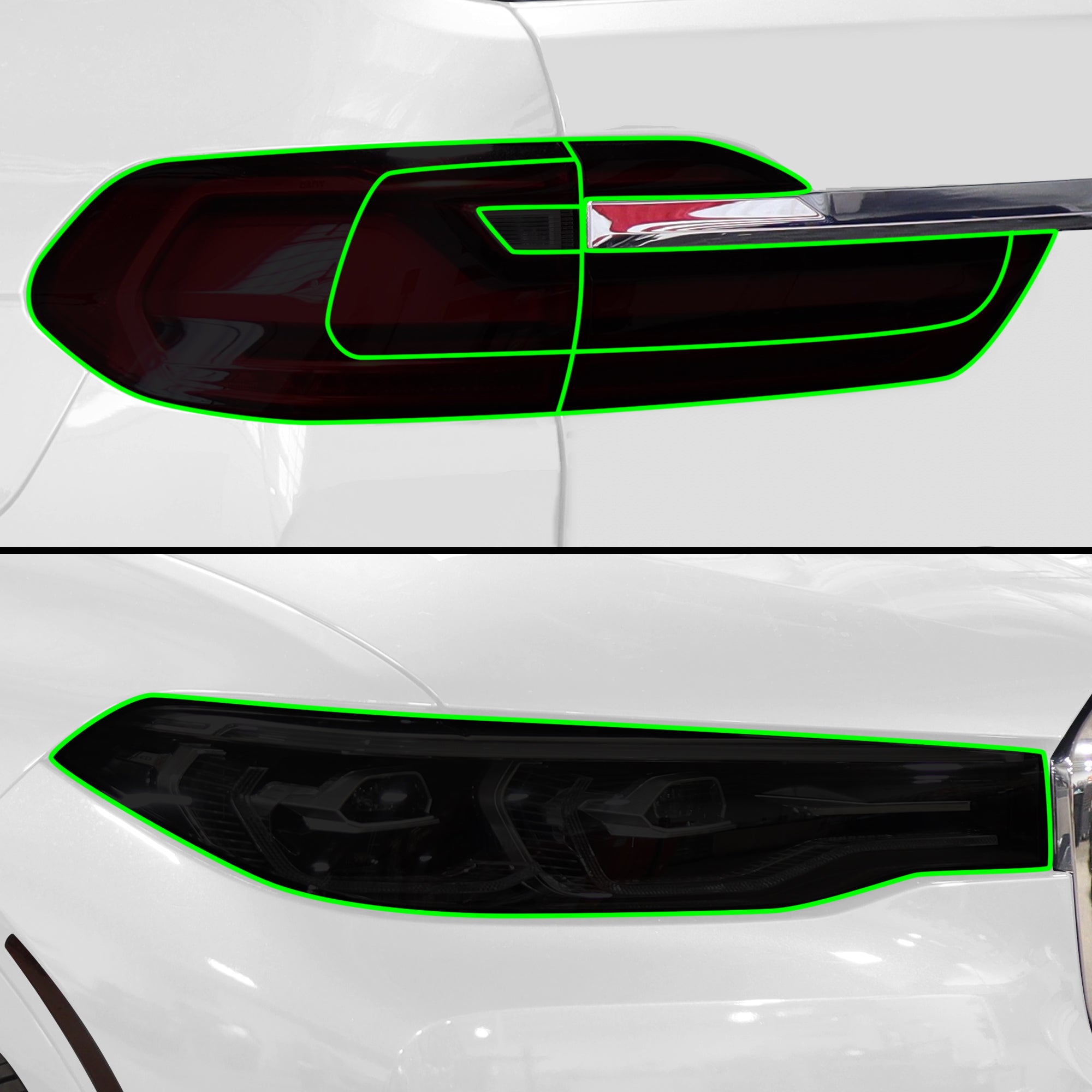 Full Headlight Taillight Precut Smoked PPF Tint Kit Film Overlay Fits BMW X7 2019 - 2022 - Bogar Tech Designs