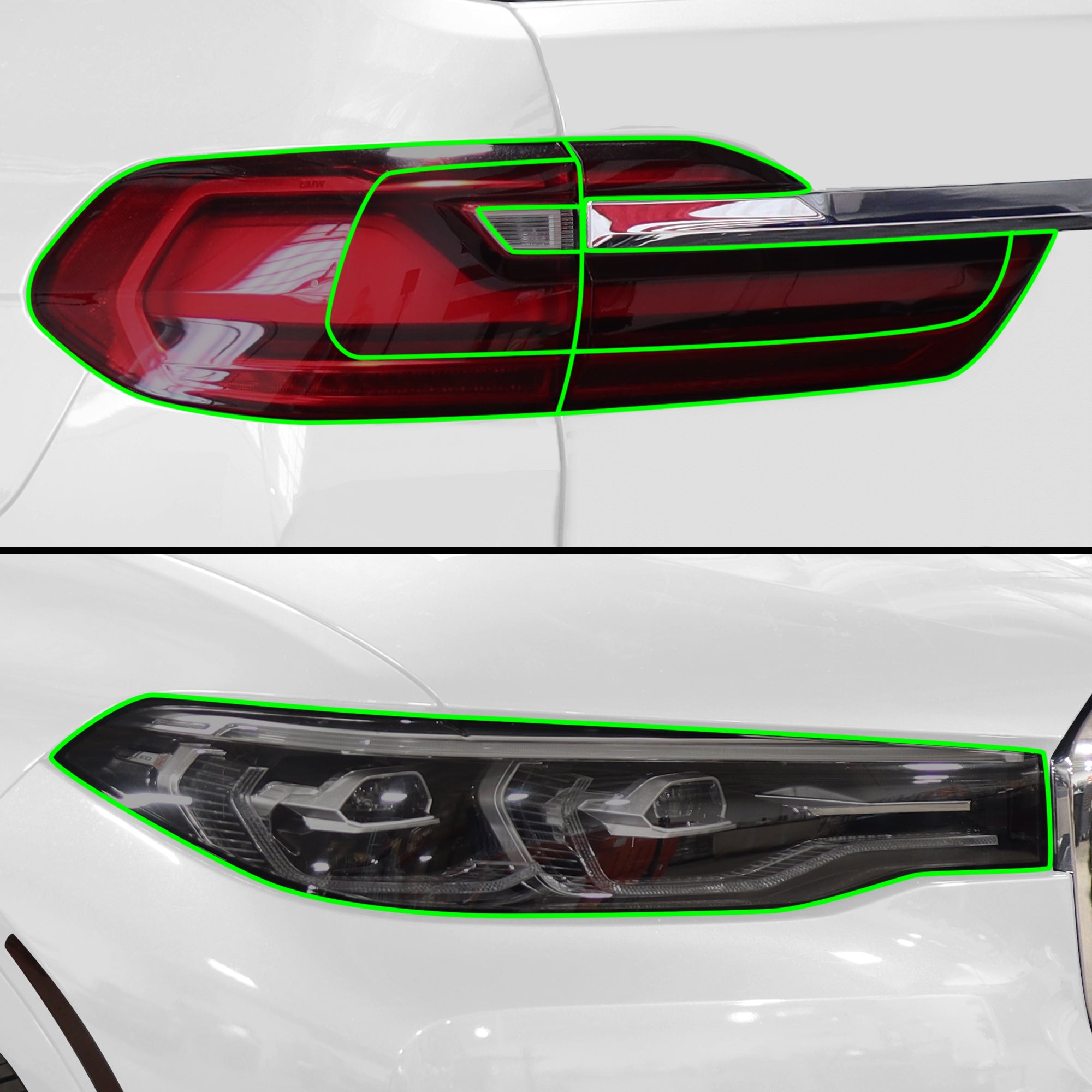 Full Headlight Taillight Precut Smoked PPF Tint Kit Film Overlay Fits BMW X7 2019 - 2022 - Bogar Tech Designs