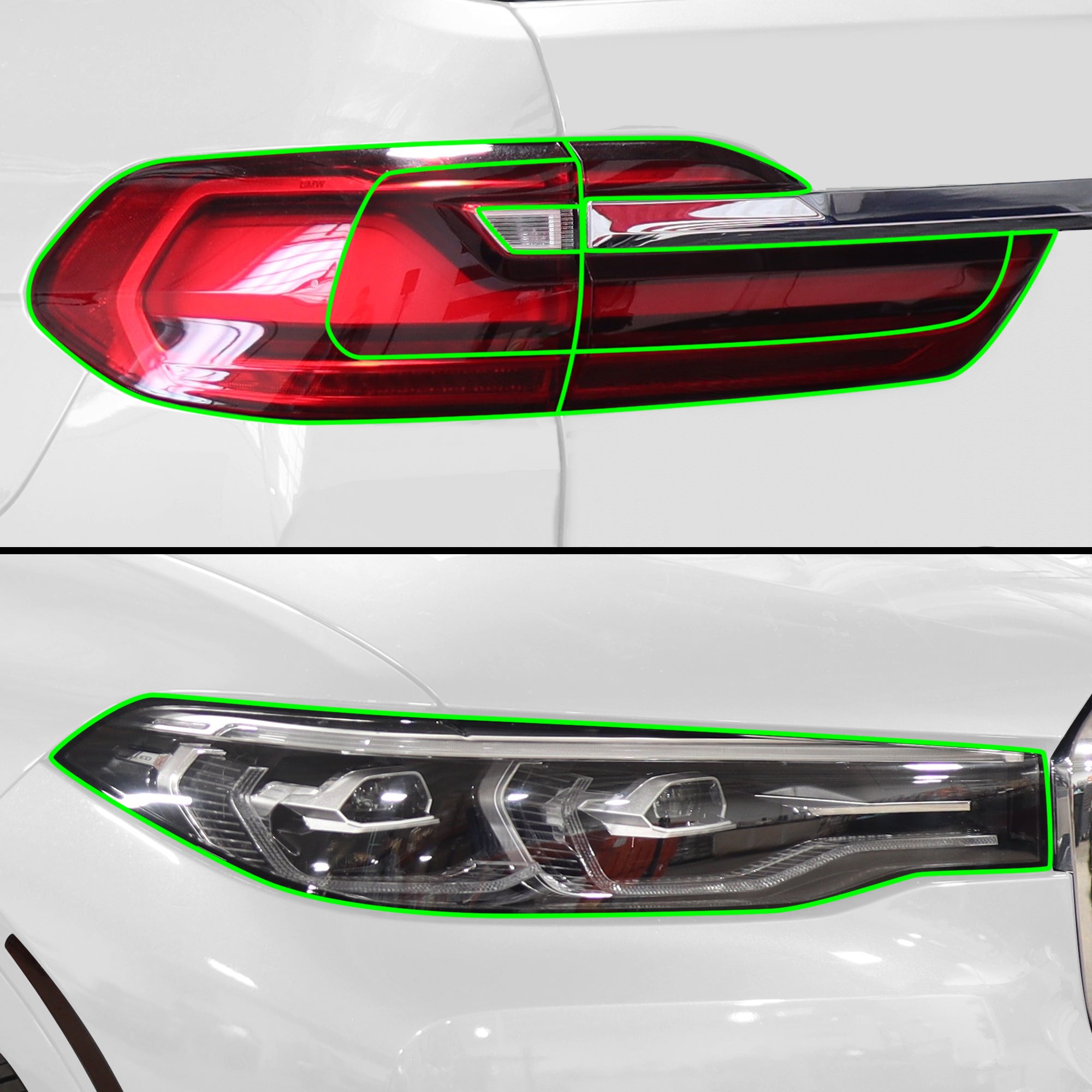 Full Headlight Taillight Precut Smoked PPF Tint Kit Film Overlay Fits BMW X7 2019 - 2022 - Bogar Tech Designs
