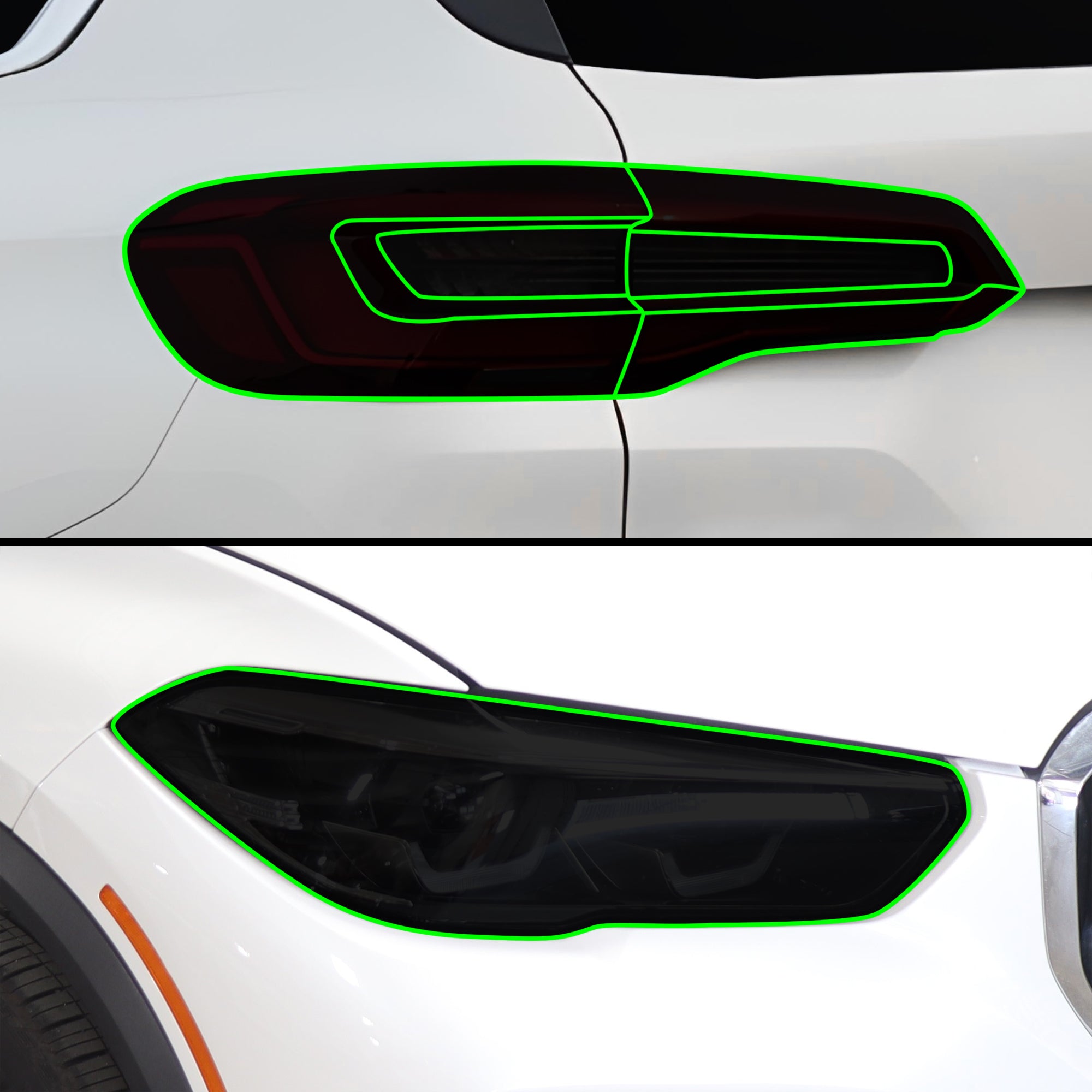 Full Headlight Taillight Precut Smoked PPF Tint Kit Film Overlay Fits BMW X5 2019 - 2023 - Bogar Tech Designs