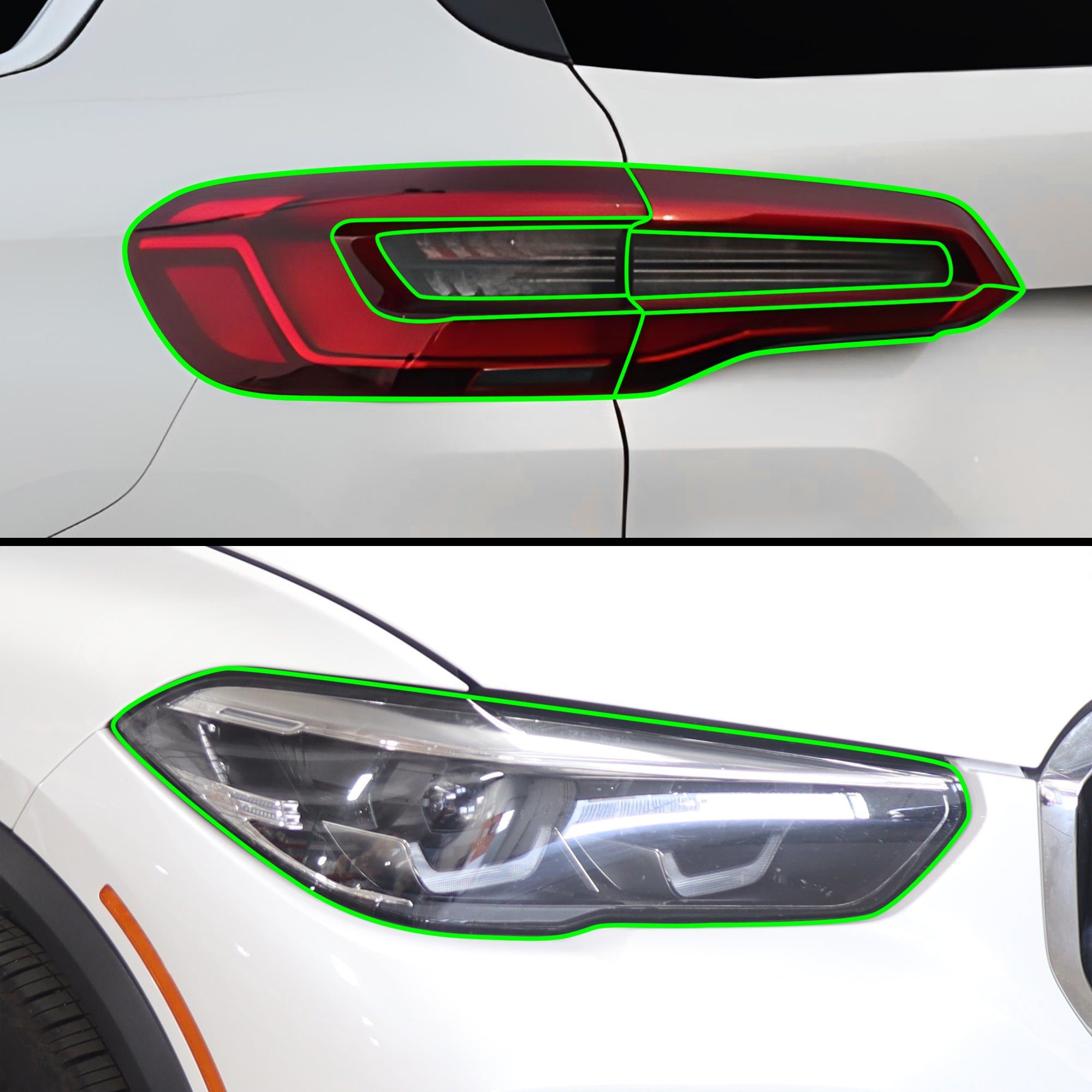 Full Headlight Taillight Precut Smoked PPF Tint Kit Film Overlay Fits BMW X5 2019 - 2023 - Bogar Tech Designs