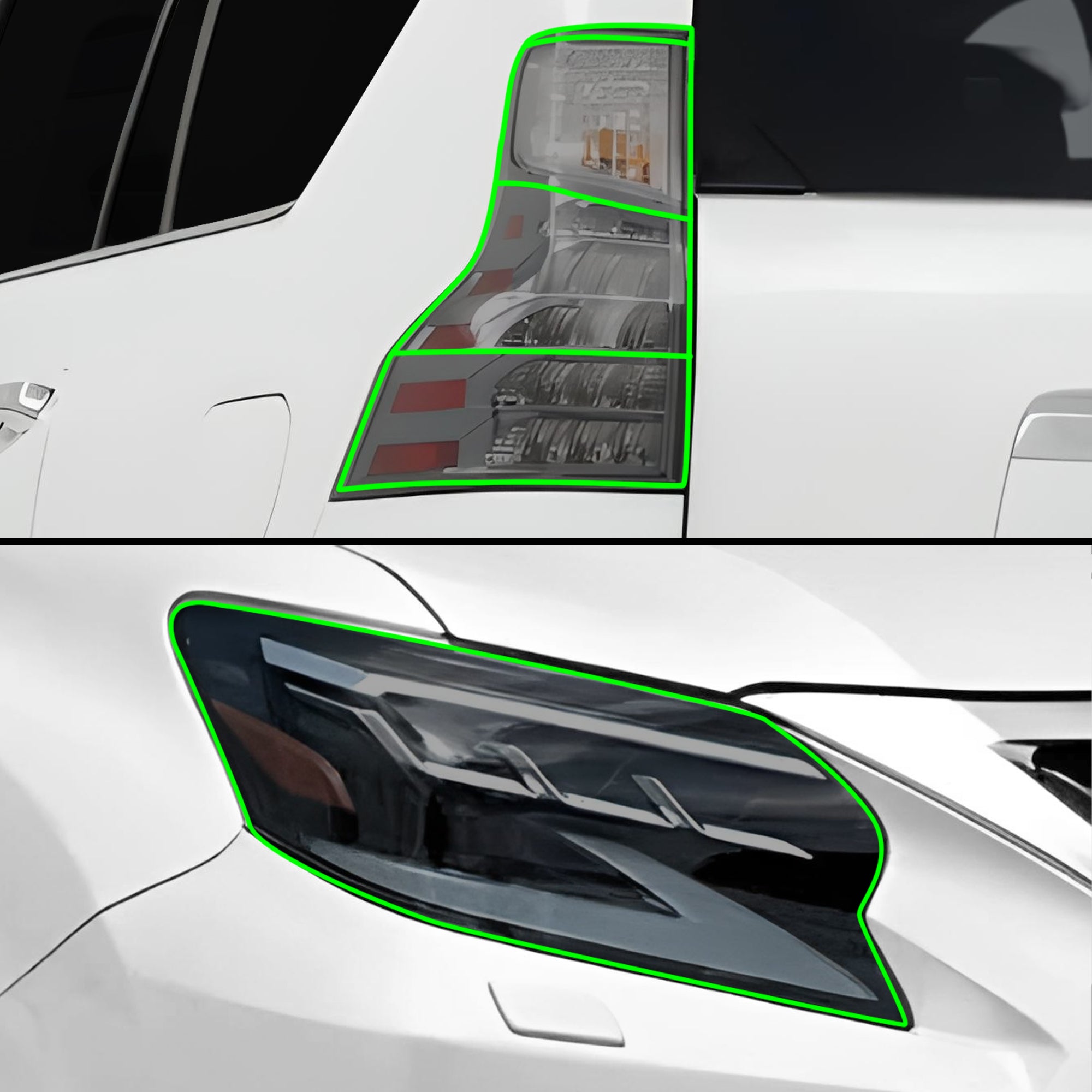 Full Headlight Taillight Precut Smoked PPF Tint Kit Film Overlay Fits Lexus GX 2010 - 2023 - Bogar Tech Designs