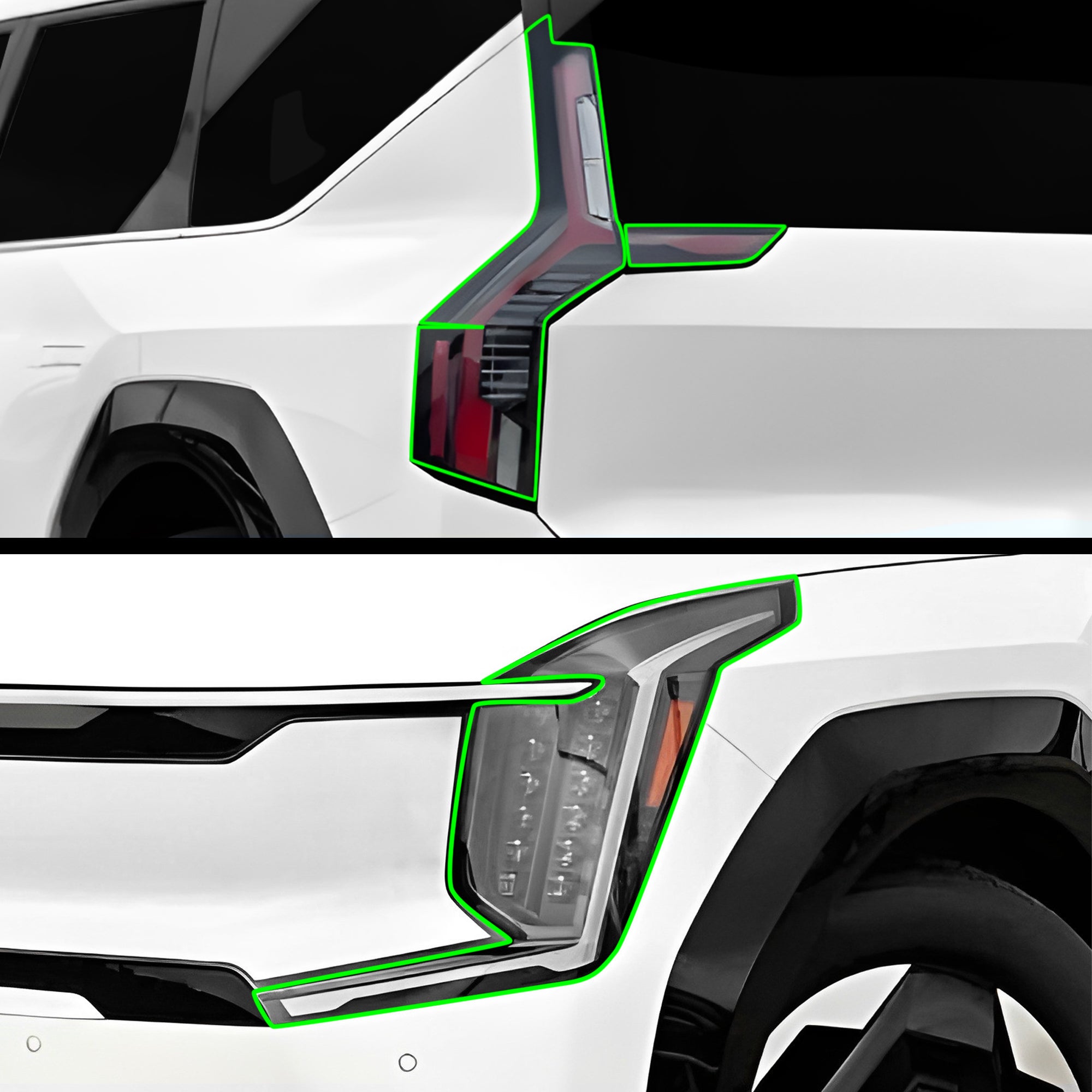 Fits Kia Ev9 2024 - 2025 Full Headlight Taillight Precut Smoked PPF Tint Kit Film Overlay - Bogar Tech Designs