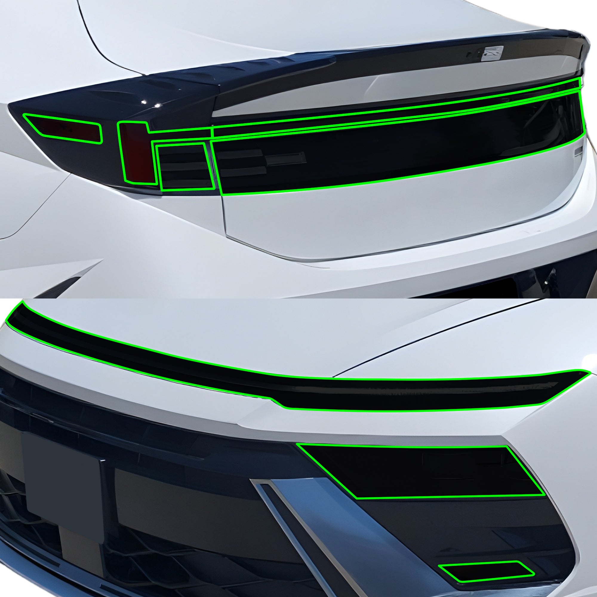 Fits Hyundai Sonata 2024 - 2025 Full Headlight Taillight Precut Smoked PPF Tint Kit Film Overlay - Bogar Tech Designs