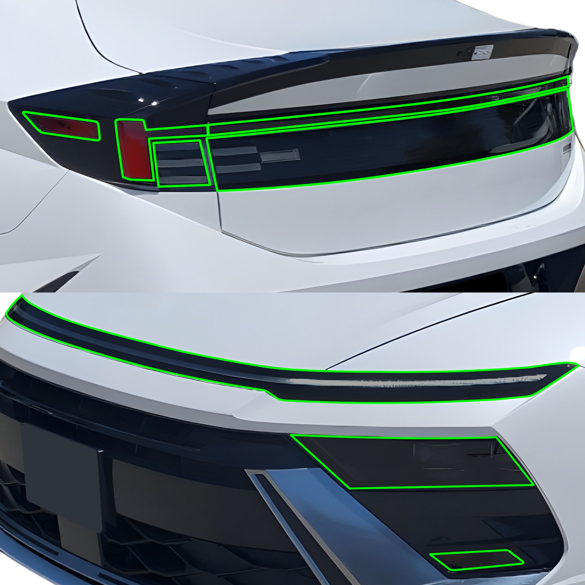 Fits Hyundai Sonata 2024 - 2025 Full Headlight Taillight Precut Smoked PPF Tint Kit Film Overlay - Bogar Tech Designs