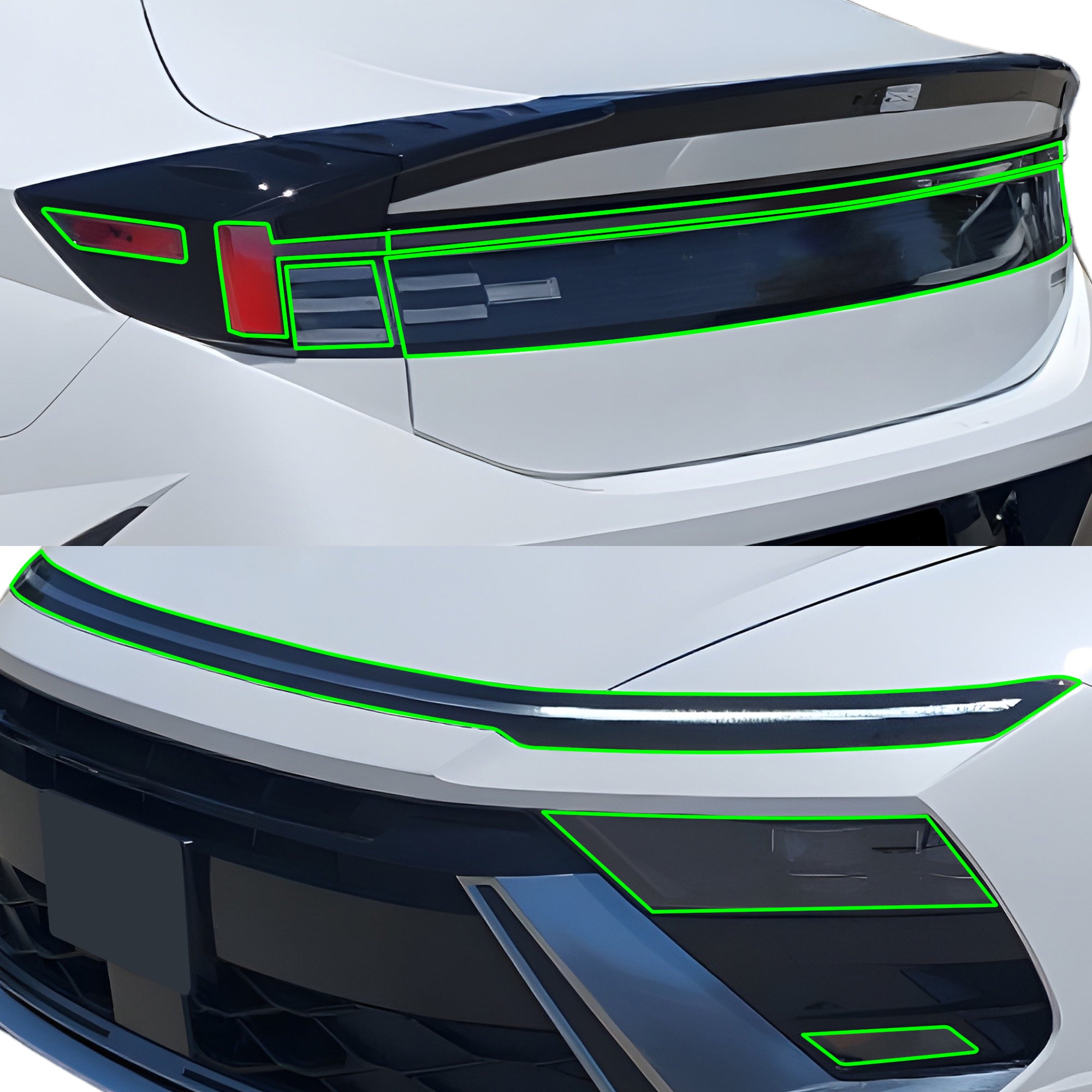 Fits Hyundai Sonata 2024 - 2025 Full Headlight Taillight Precut Smoked PPF Tint Kit Film Overlay - Bogar Tech Designs