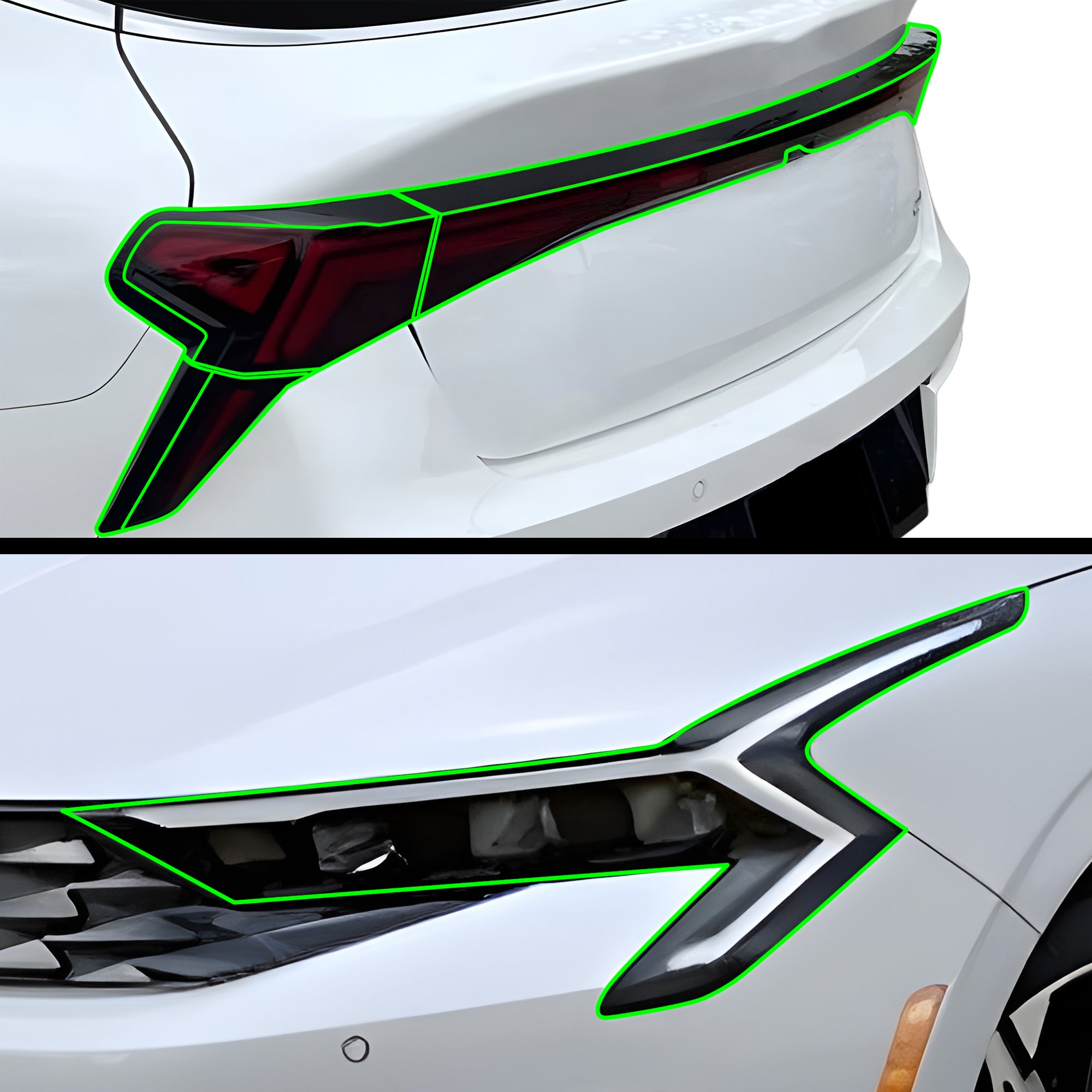 Fits KIA K5 2025 - 2026 Full Headlight Taillight Precut Smoked PPF Tint Kit Film Overlay - Bogar Tech Designs