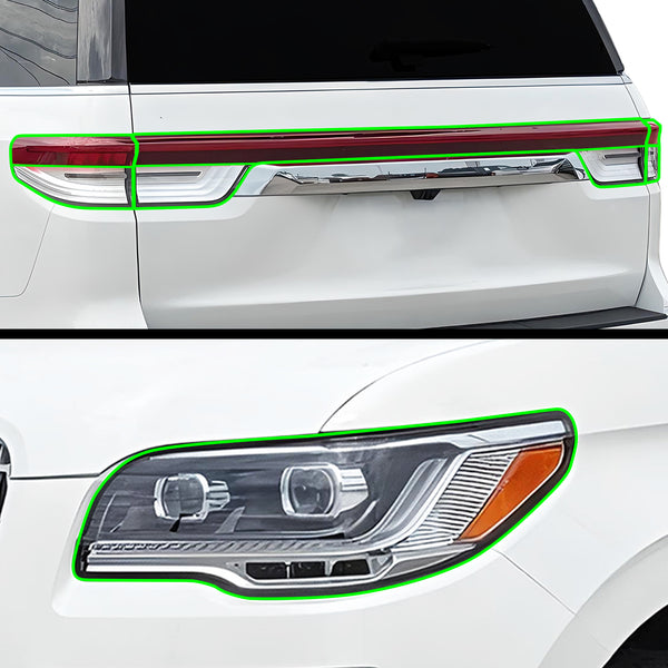 Fits Lincoln Navigator L 2022+ Full Headlight Taillight Precut Smoked PPF Tint Kit Film Overlay