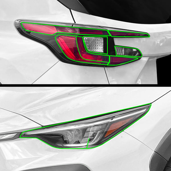 MotorSkinz Smoke Precut Vinyl Tint Overlay For 18-23 Subaru Crosstrek Headlight Side Marker