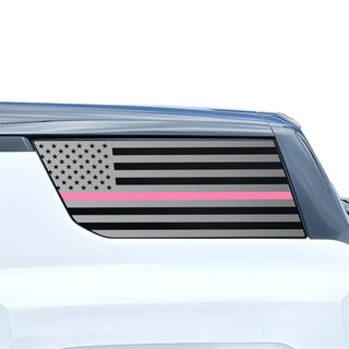 Buy thin-pink-line Fits GMC Hummer EV SUV 2024+ Quarter Window American Flag Vinyl Decal Stickers