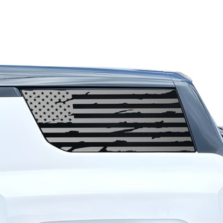 Buy distressed-black Fits GMC Hummer EV SUV 2024+ Quarter Window American Flag Vinyl Decal Stickers