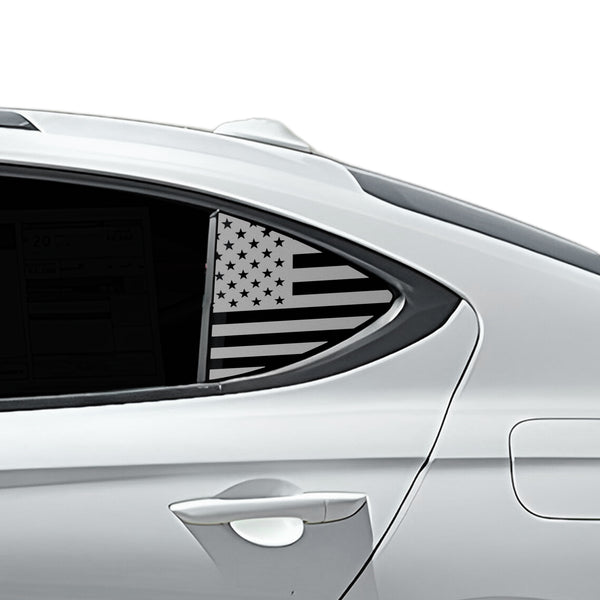 American Flag Quarter Window Decal for Genesis G70 2019-2026 – Precut Matte Black Vinyl