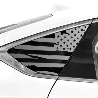 Buy distressed-black Quarter Window American Flag Vinyl Decal Stickers Fits Genesis G80 2022-2025