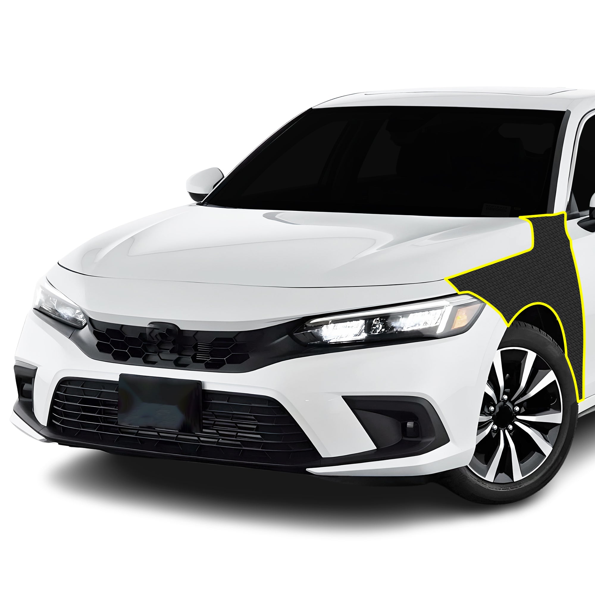 Fits Honda Civic 2022+ Precut Premium Gloss Black Carbon Fiber Fender Paint Protection Film PPF Decal Film Kit - Bogar Tech Designs