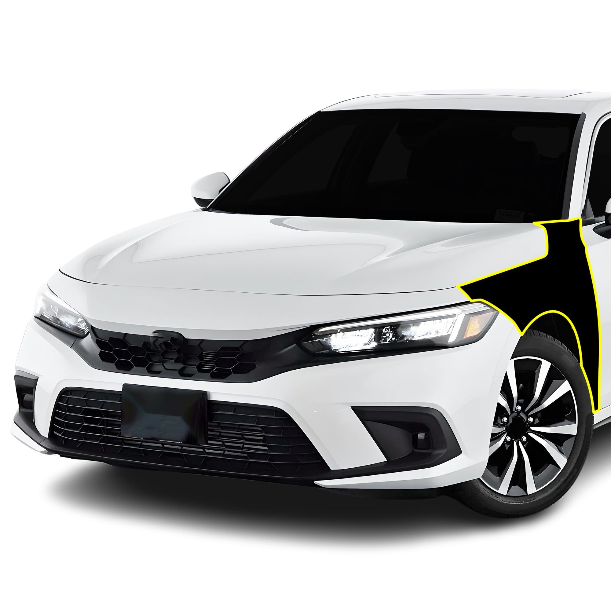 Fits Honda Civic 2022+ Precut Premium Gloss Black Carbon Fiber Fender Paint Protection Film PPF Decal Film Kit - Bogar Tech Designs