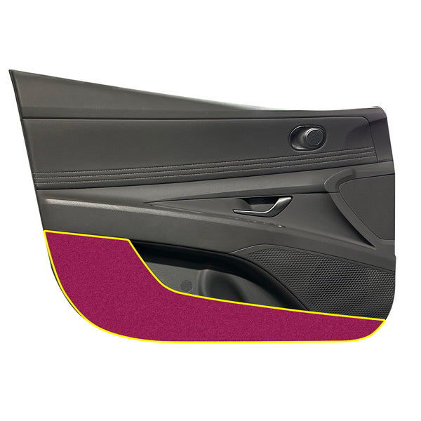 Fits Hyundai Elantra 2021+ Alcantara Anti Kick Door Panel Protection Decal Stickers Overlay, Black Red Pink Yellow Purple