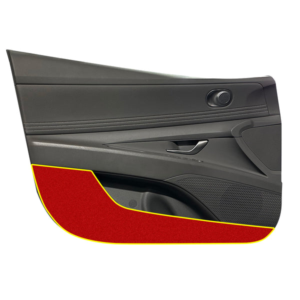 Fits Hyundai Elantra 2021+ Alcantara Anti Kick Door Panel Protection Decal Stickers Overlay, Black Red Pink Yellow Purple