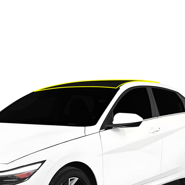 Fits Hyundai Elantra 2021+ Precut Premium Gloss Black Carbon Fiber Roof Paint Protection Film PPF Decal Film Kit