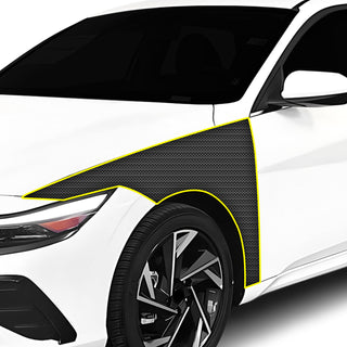 Fits Hyundai Elantra 2024+ Precut Premium Gloss Black Carbon Fiber Fender Paint Protection Film PPF Decal Film Kit