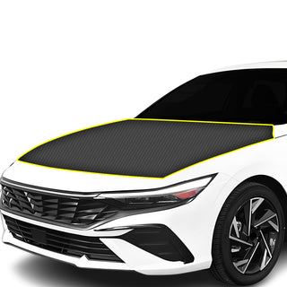 Fits Hyundai Elantra 2024+ Precut Premium Gloss Black Carbon Fiber Hood Paint Protection Film PPF Decal Film Kit