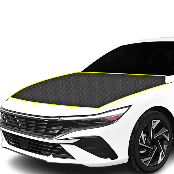 Fits Hyundai Elantra 2024+ Precut Premium Gloss Black Carbon Fiber Hood Paint Protection Film PPF Decal Film Kit