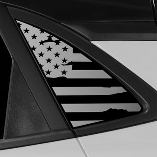 Buy distressed-black Quarter Window American Flag Vinyl Decal Stickers Fits Hyundai Kona 2018-2023