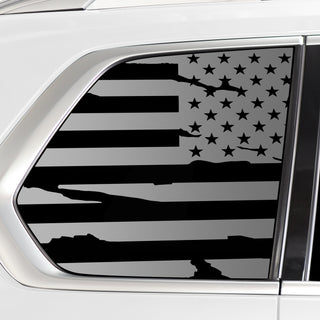 Buy distressed-black Quarter Window American Flag Vinyl Decal Stickers Fits BMW X7 2019-2022