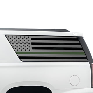 Buy thin-green-line Quarter Window American Flag Vinyl Decal Stickers Fits GMC Yukon XL 2015-2020