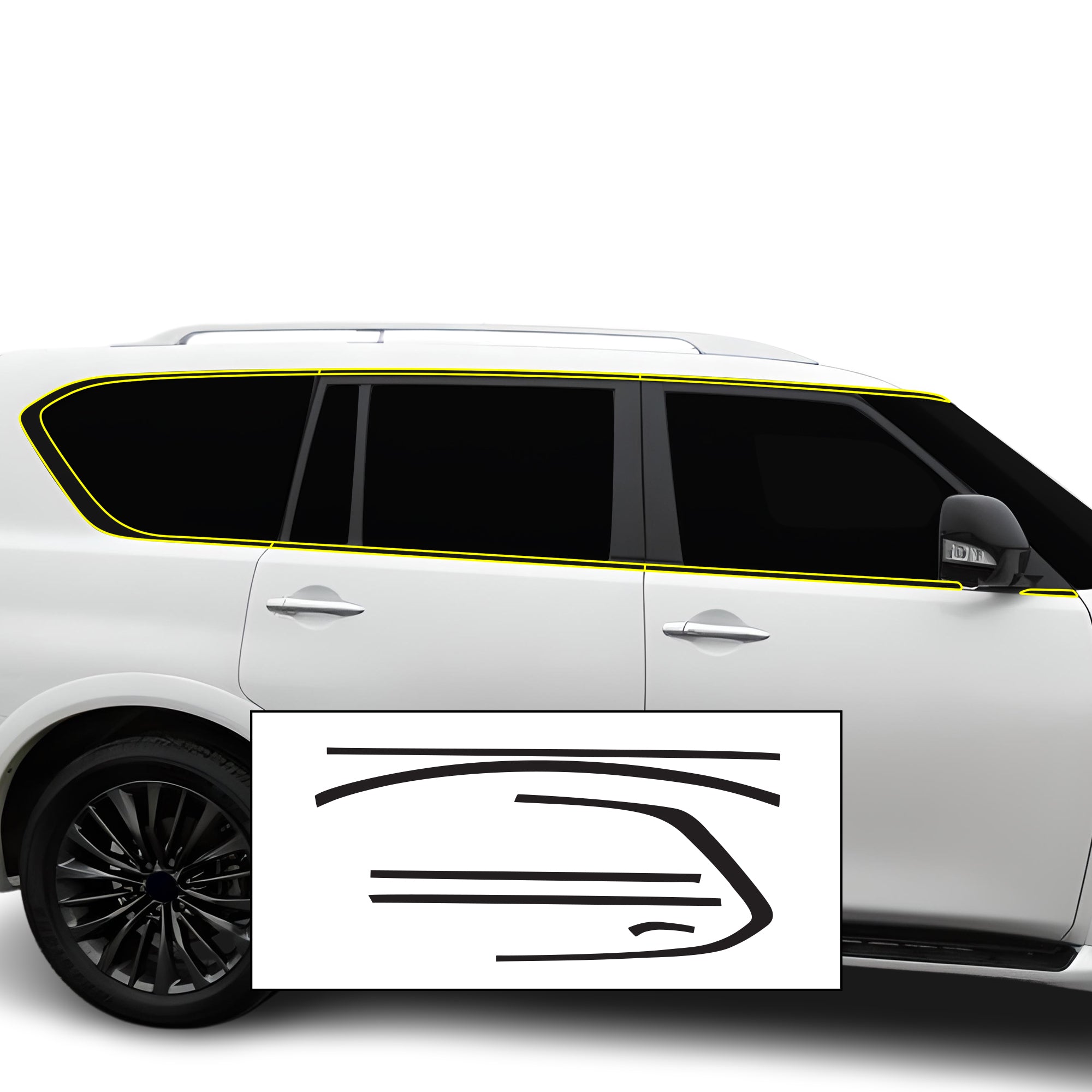 Vinyl Chrome Delete Blackout Decal Stickers Overlay Film Fits Infiniti QX80 - Bogar Tech Designs